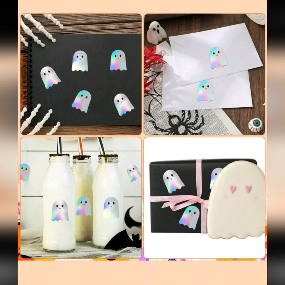 Ghost Holographic Stickers Roll Of 500